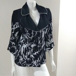 💕Joseph Ribkoff 8 black with silver wire collar blazer
